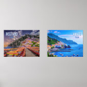 Amalfikust en Positano Italië Reisposter Muurkunst Sets (Voorkant)