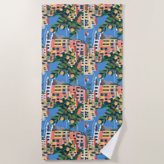 Amalfikust Iconische Europese bestemmingen Strandlaken (Voorkant)