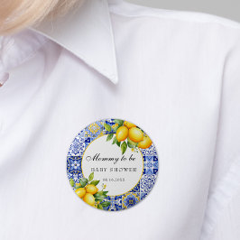 Amalfikust Italiaans Citrus Lemon Baby shower Ronde Button 5,7 Cm