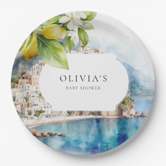 Amalfikust Italiaanse Lemon Mediterrane Partij Papieren Bordje (Voorkant)