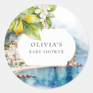 Amalfikust Italiaanse Lemon Mediterrane Partij Ronde Sticker