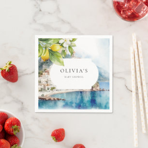 Amalfikust Italiaanse Lemon Mediterrane Partij Servet