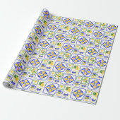 Amalfikust Italië Decor Patroon Cadeaupapier (Uitgerold)