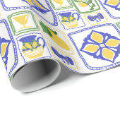 Amalfikust Italië Decor Patroon Cadeaupapier (Rol Hoek)