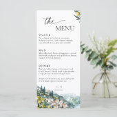 Amalfikust Italië Lemon Wedding Summer Menu (Staand voorkant)