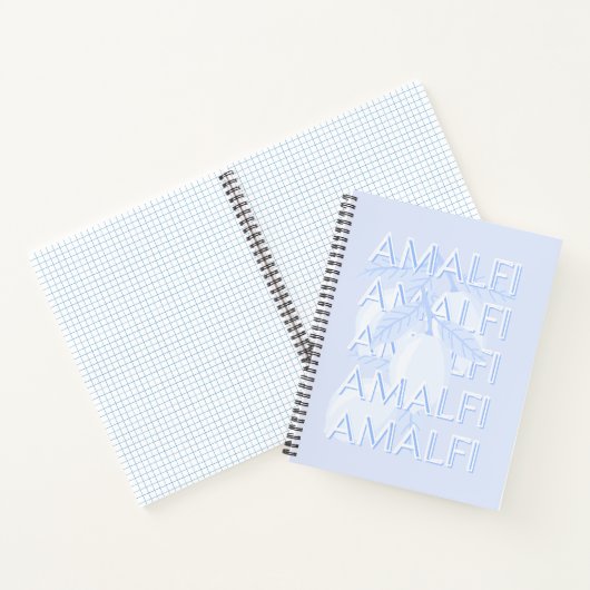 Amalfikust, Italië, Reiskunst, Preppy, Blauw Notitieboek (Binnen)