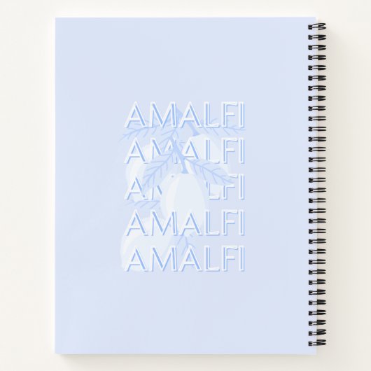 Amalfikust, Italië, Reiskunst, Preppy, Blauw Notitieboek (Achterkant)