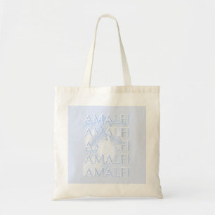 Amalfikust, Italië, Reiskunst, Preppy, Blauw Tote Bag