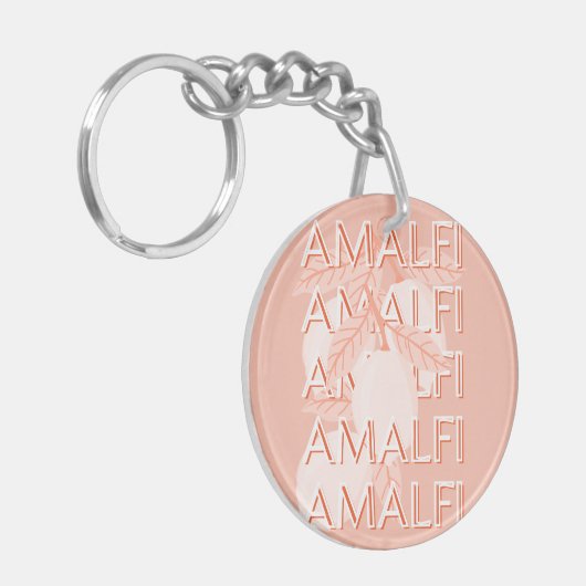 Amalfikust, Italië Reiskunst, Preppy, Minimalistis Sleutelhanger (Voorkant Links)