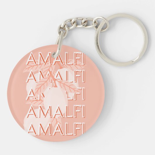 Amalfikust, Italië Reiskunst, Preppy, Minimalistis Sleutelhanger (Achterkant)