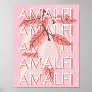 Amalfikust, Italië Reiskunst, Zomerreizen Kunst Poster
