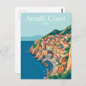 Amalfikust, Italië Reizen Mediterraan Briefkaart (Voorkant / Achterkant)