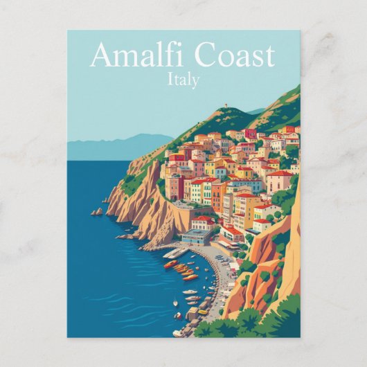 Amalfikust, Italië Reizen Mediterraan Briefkaart (Voorkant)