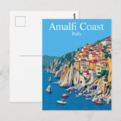 Amalfikust, Italië Reizen Mediterraan Briefkaart (Voorkant / Achterkant)