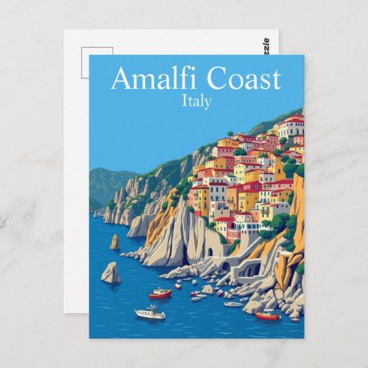 Amalfikust, Italië Reizen Mediterraan Briefkaart (Voorkant / Achterkant)