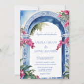 Amalfikust Italië Roze bloemen Bougainvillea Kaart (Voorkant)