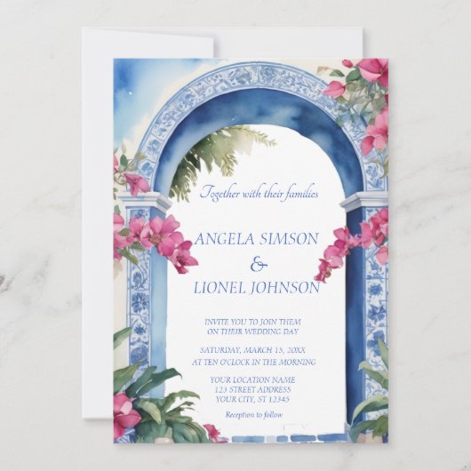 Amalfikust Italië Roze bloemen Bougainvillea Kaart (Voorkant)