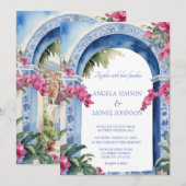 Amalfikust Italië Roze bloemen Bougainvillea Kaart (Voorkant / Achterkant)