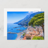 Amalfikust, Italië. Uitzicht van de stad Amalfi. Briefkaart (Voorkant / Achterkant)