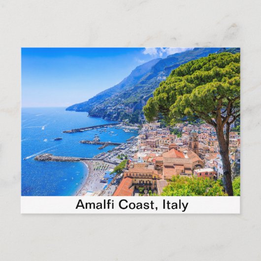 Amalfikust, Italië. Uitzicht van de stad Amalfi. Briefkaart (Voorkant)