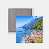 Amalfikust, Italië. Uitzicht van de stad Amalfi. Magneet (Voorkant / Achterkant)
