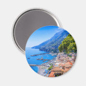 Amalfikust, Italië. Uitzicht van de stad Amalfi. Magneet (Voorkant / Achterkant)