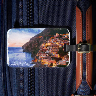 Amalfikust Italië Waterverf Kust Positano Bagagelabel