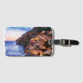 Amalfikust Italië Waterverf Kust Positano Bagagelabel (Voorkant (horizontaal))