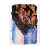 Amalfikust Italië Waterverf Kust Positano Magneet (Verticaal)
