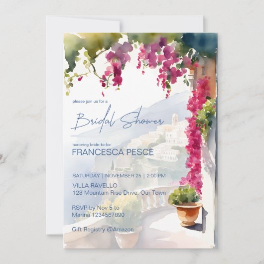 Amalfikust Mediterraan Italiaans vrijgezellenfeest Kaart (Voorkant)