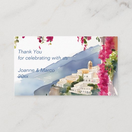 Amalfikust Mediterraan Italiaans vrijgezellenfeest Plaatskaartje (Achterkant)