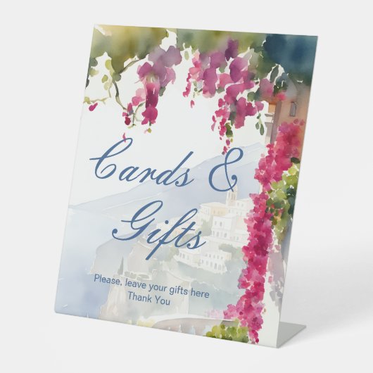 Amalfikust Mediterraan Italiaans vrijgezellenfeest Reclamebord Met Voetstuk (Voorkant)