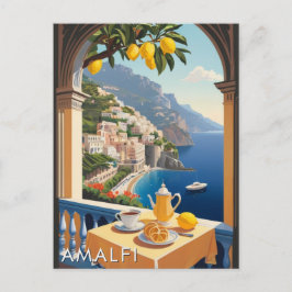 Amalfikust Romantisch landschap Balkon Retro Reize Briefkaart