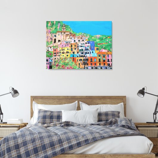 Amalfikust van Italië Traditionele digitale kunst Canvas Afdruk (Insitu (Slaapkamer))