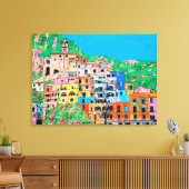 Amalfikust van Italië Traditionele digitale kunst Canvas Afdruk (Insitu (Woonkamer))
