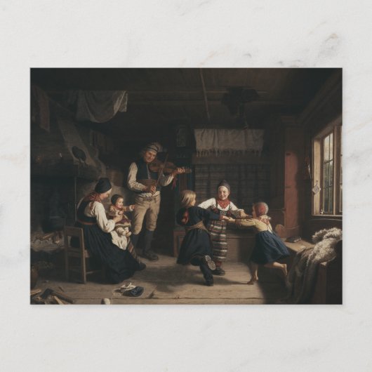 Amalia Lindegren - Sunday Evening in a Farmhouse i Briefkaart (Voorkant)