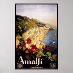 Amalie kustlijn Italië oud poster<br><div class="desc">ITALIAANSE REISPOSTER</div>