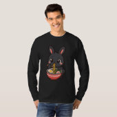 Amami Rabbit Eating Ramen Noodles Kawaii Cute Funn T-shirt (Voorkant volledig)