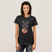 Amami Rabbit Eating Ramen Noodles Kawaii Cute Funn T-shirt (Voorkant volledig)