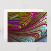 AMANDA~ 3D Fractal Design Pattern ~ Snoep Treat ~ Briefkaart (Voorkant / Achterkant)