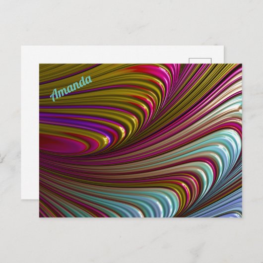 AMANDA~ 3D Fractal Design Pattern ~ Snoep Treat ~ Briefkaart (Voorkant / Achterkant)