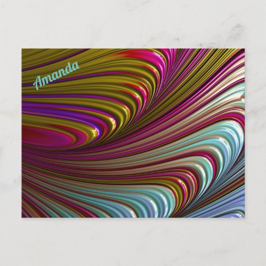 AMANDA~ 3D Fractal Design Pattern ~ Snoep Treat ~ Briefkaart (Voorkant)