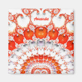 AMANDA ~ Abstract patroon ~ Red Oranje~ Magneet (Voorkant)