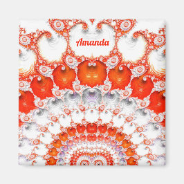 AMANDA ~ Abstract patroon ~ Red Oranje~ Magneet
