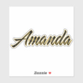 Amanda black gold Lettering Aufkleber Sticker (Vel)