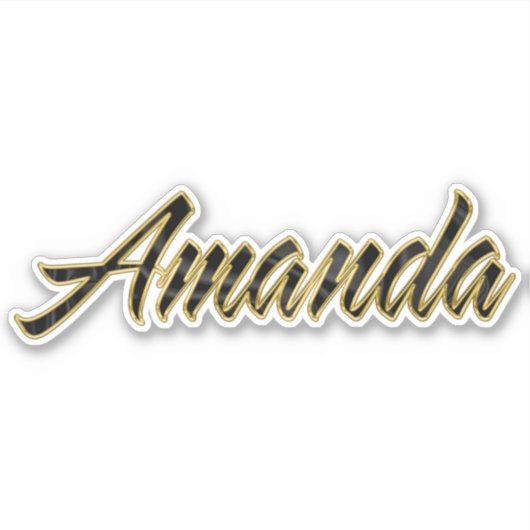 Amanda black gold Lettering Aufkleber Sticker (Voorkant)