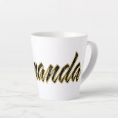 Amanda black gold Lettering Latte Tasse Mok (Rechterhoek)