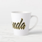 Amanda black gold Lettering Latte Tasse Mok (Rechts)