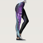 "Amanda" Coach Paars Abstract met strip Leggings (Rechts)