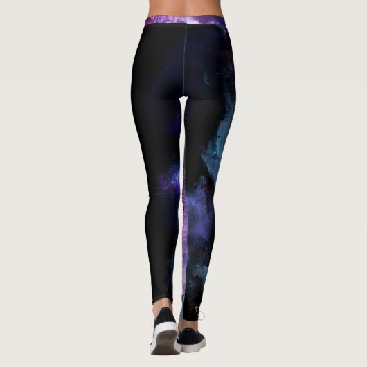 "Amanda" Coach Paars Abstract met strip Leggings (Achterkant)
